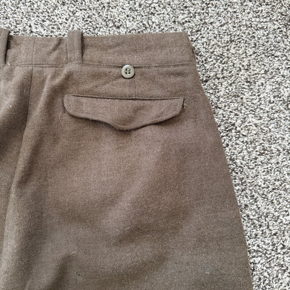 VTG Paulhan & Fils Montpellier French Military Pants Men 30x28 Brown 60s Wool